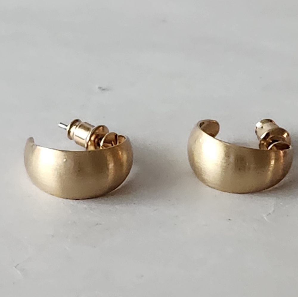 Gold-tone Wide Hoop Earrings